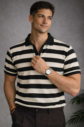 Old Money Johnny Collar Knitted Polo โจ