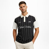 Contrast Collar Printed Fresh Terry T-Shirt โจ